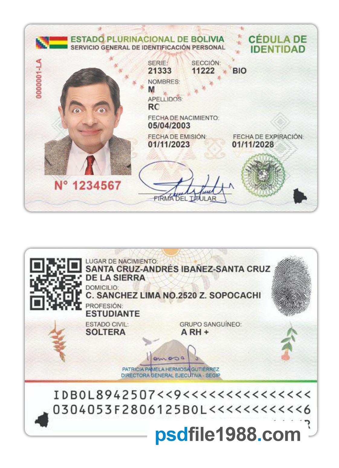 Bolivia ID Card 2023-Present